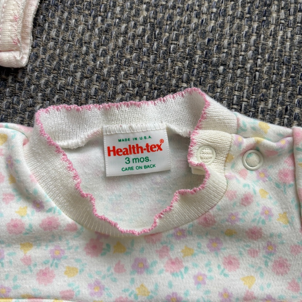 Vintage Baby Girl Romper Bundle 3M Carter’s Health-Tex Short Sleeve 2 Pack - Picture 4 of 6